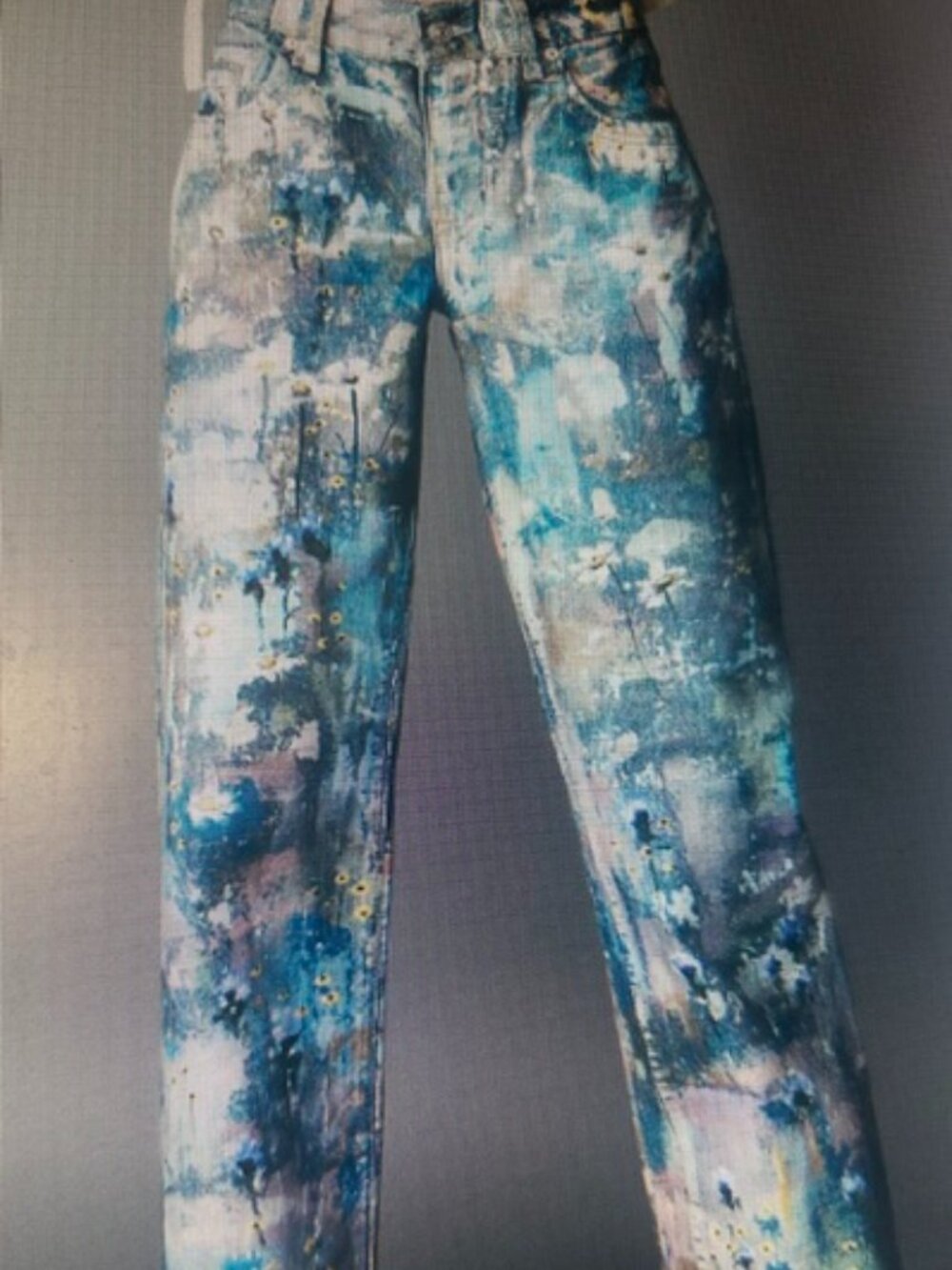 Women’s Straight Leg Jeans in Blue Abstract Wash